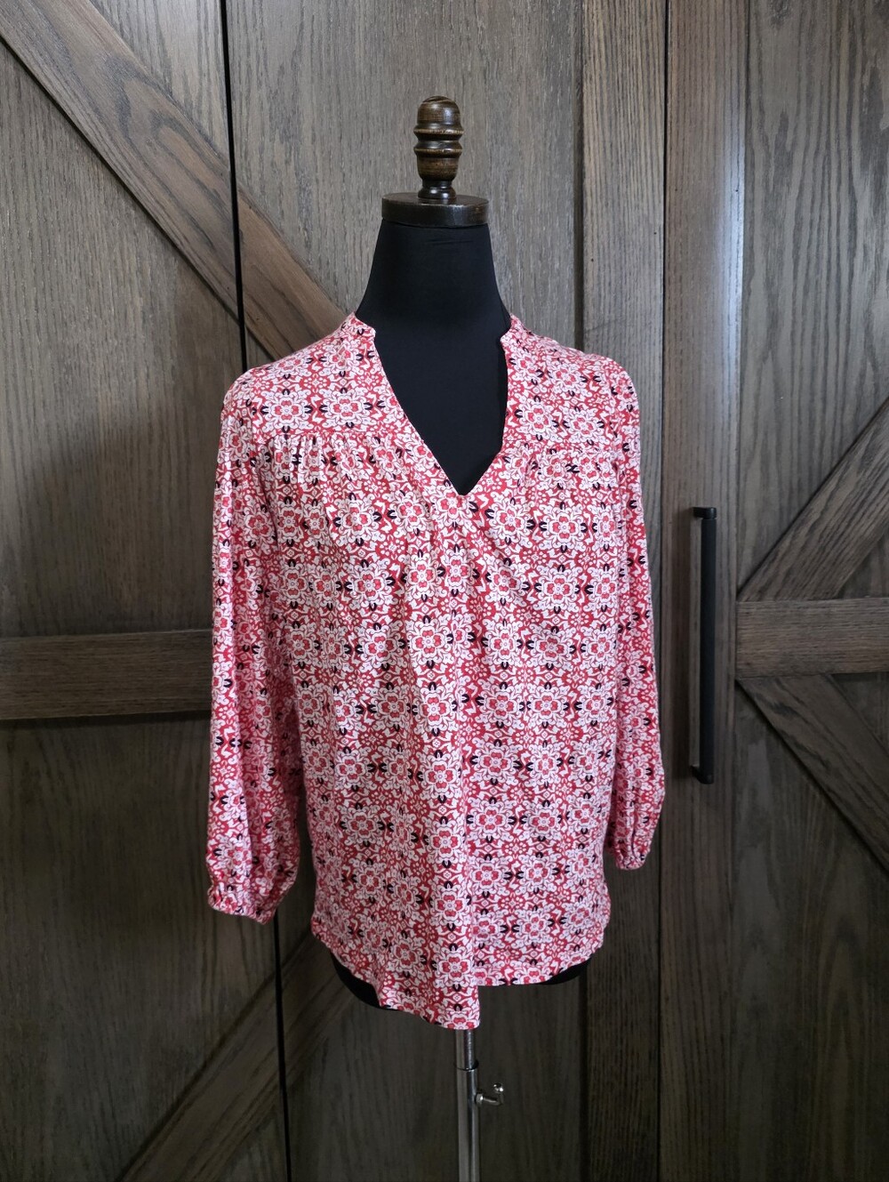 Boden Floral Printed V-Neck Blouse